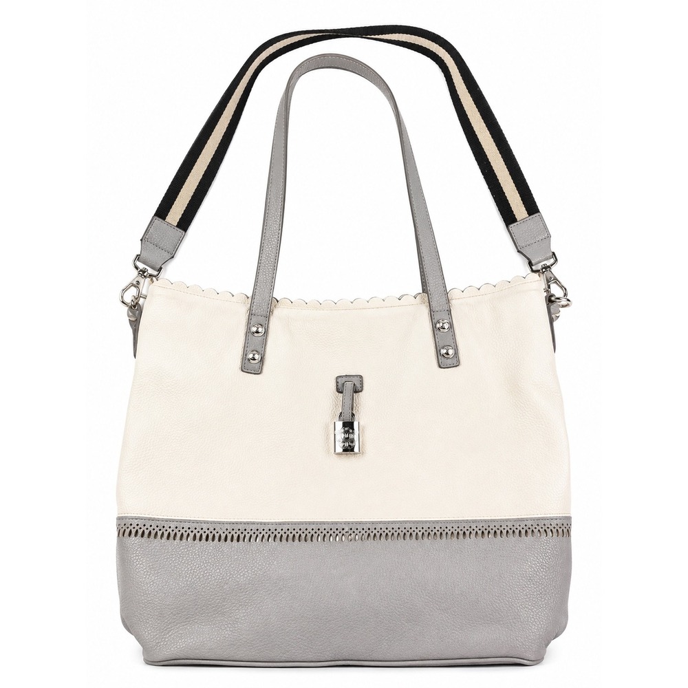 Jessica Simpson Vintage Y2K White Gray Shoulder Crossbody Bag
